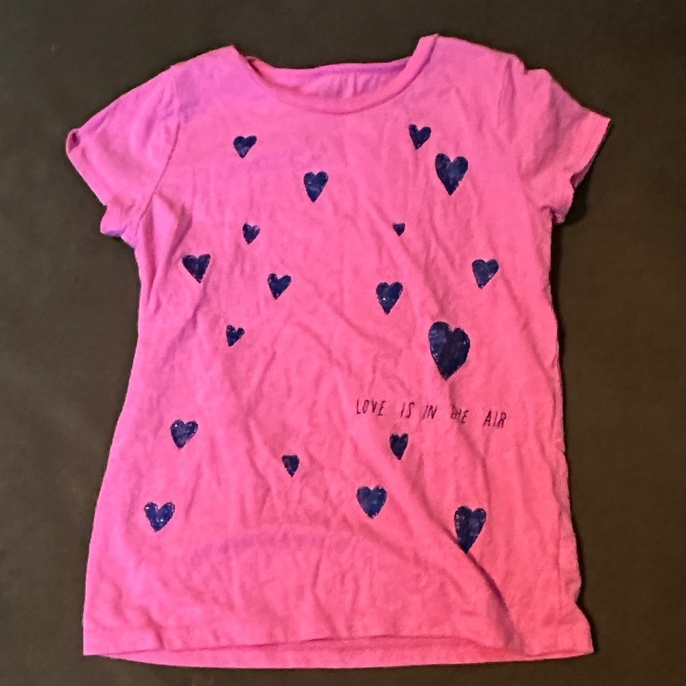 OshKosh B'gosh Pink Tee with Blue Hearts